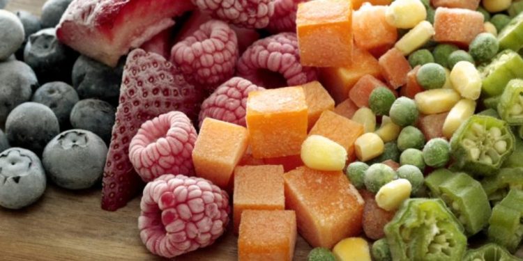 frutas y verduras congeladas